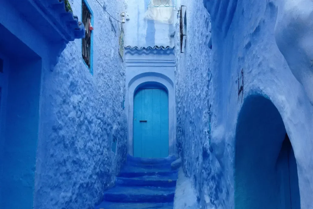 Típica casa en tonos azulados de Marruecos